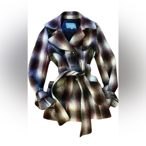 *stunning* fall jacket by Vanity  red buffalo plaid - Picture 1 of 5